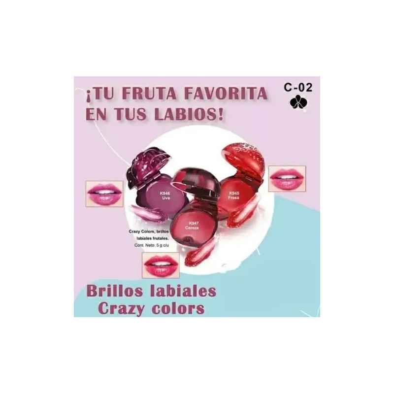 Brillo Labial De Frutas Aroma Sabor Color Hidratante Pack