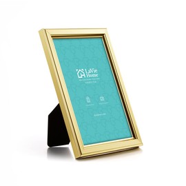 LaVie Home 4x6 Picture Frames (6 Pc, Gold) Simple Designed Photo Frame with High Definition Glass for Wall Mount & Table Top Display, Set of 6 Classic Collection