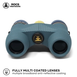 Nocs Provisions Standard Issue 10x25 Waterproof Binoculars, 10X Magnification, Bak4 Prism, Wide View Multi-Coated Lenses for Bird Watching, Hiking & Backpacking - Pacific Blue II