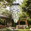 Naboher Solar Hanging Lantern Outdoor Garden Lights, Tear-Shaped Glass and