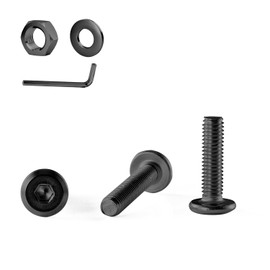 GOHODOMINO M5 x 18 mm Pack of 20 Flat Head Screws with Hexagon Socket Stainless Steel A2 V2A Full Thread Black Oxide with Hex Key