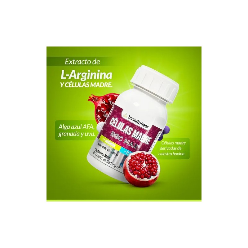 Suplemento Células Madre, Rgc Max, Tecnu® Con L-arginina Sabor Sin