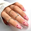 Wmbzxh Red Heart Valentines Fake Nails Medium Square Valentines Press