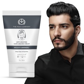 The Man Company Anti-Graying Hair & Beard Cream for Men, Delays Grays, Nourishes, Styles, Boosts Confidence, Toxin-Free, All Hair Types, 75gm