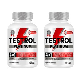 Testrol | Combo Dúo Testrol Platinum 4 en 1 para Hombres | Rendimiento, Vitalidad, Salud Masculina y Soporte Muscular | 90 Cápsulas c/u