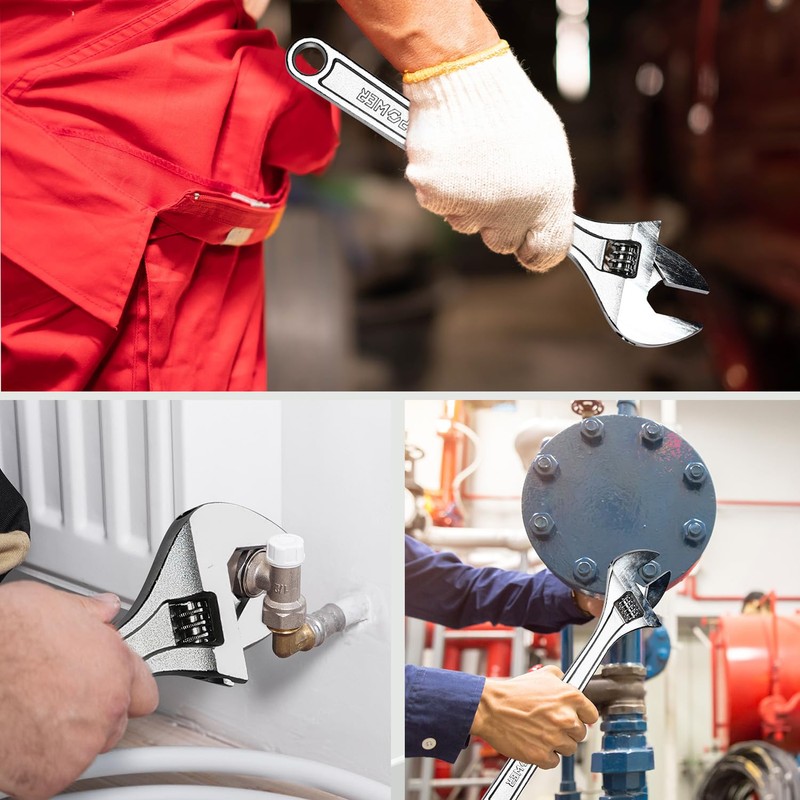 MAXPOWER 300 mm Adjustable Spanner, Professional High Performance Gear Key