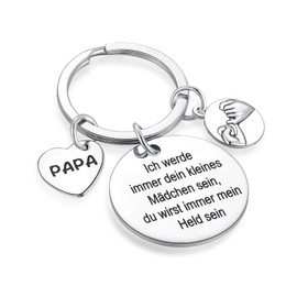 Beste Papa Geschenk Ich werde immer dein kleines Mädchen sein, du wirst immer mein Held sein Keyring Dad Father's Day Gift Birthday Christmas Gifts from Daughter to Dad, silver-gui-papa-1