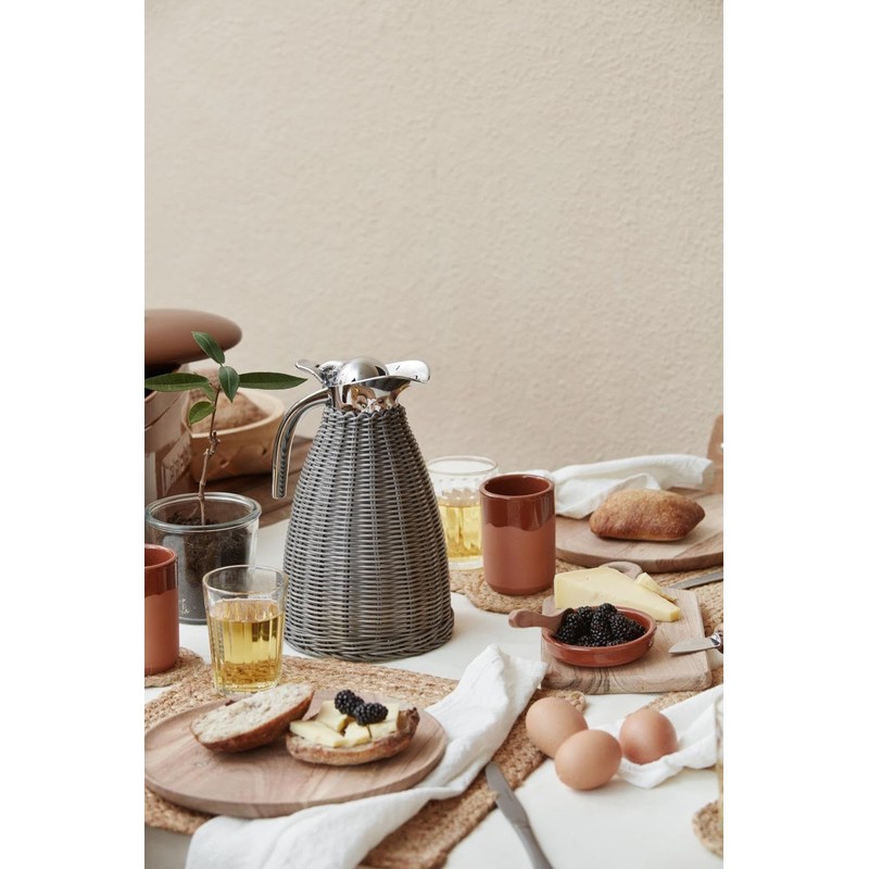IB Laursen Thermos Flask Grey Polyrattan Weave