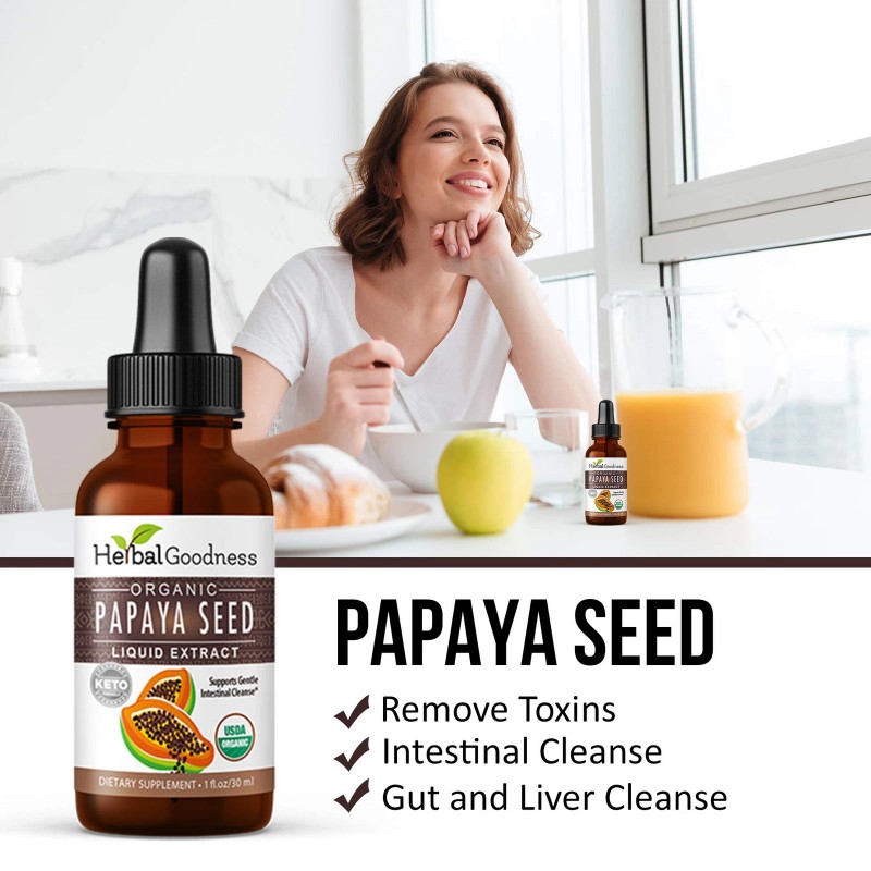 Herbal Goodness Organic Papaya Seed Powder Capsules Digestive Health Immune