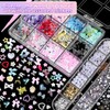 Cynailli 3D Nail Charms Set, Color Blossom Flower Bow Moon