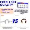 NexSync 200-Piece Metric E-Clips Assortment Kit,304 Stainless Steel External Retaining