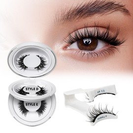 QUEWEL Magnetic Eyelashes Natural Look, Reusable Magnetic Lashes with Applicator, Soft Eyelashes Magnetic without Eyeliner, Magnetic Eyelashes Kit Easy to Wear and Remove No Glue Need(XJ-style D+E-ER)