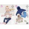 King Cole 5416 Knitting Pattern Baby Raglan Sweaters in Cherish