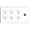 RiteAV CAT6A Wall Plate 4 Gang with 3 x 15A