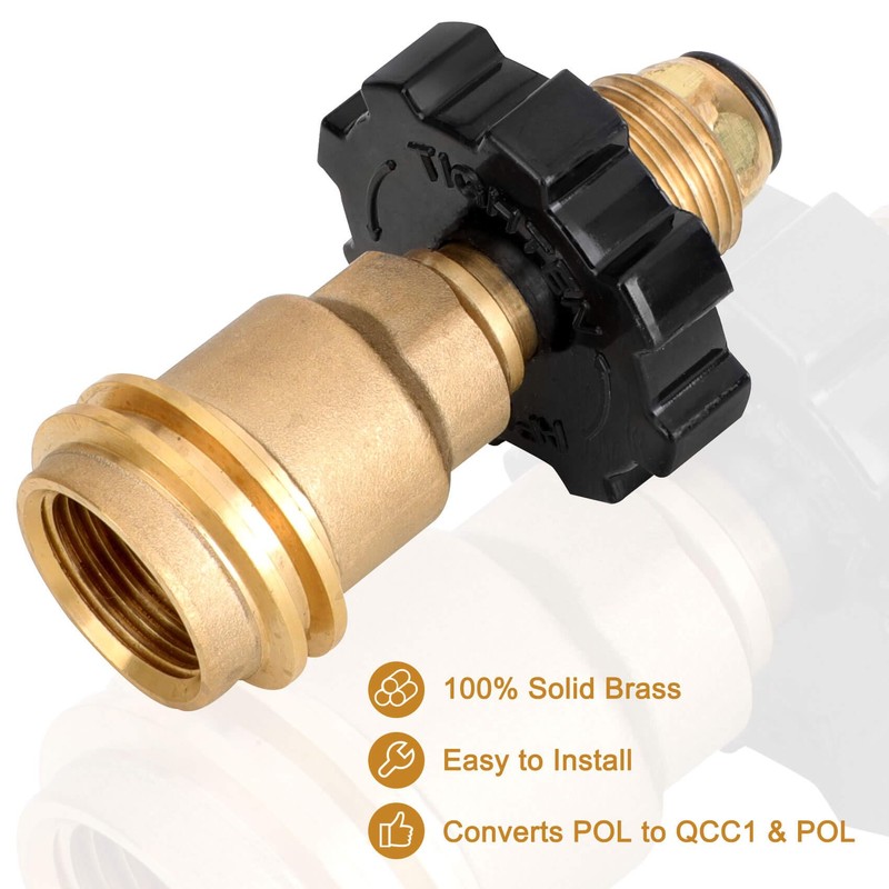 Aekops 100lb Propane Tank Adapter, Universal Fit POL Propane Tank