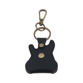 eMagTech 1 Piece Black Guitar Pick Holder Faux PU Leather Case with Keychain and Hook for Acoustic and Electric Guitar Variety Pack Bass Picks Organizer Case Only