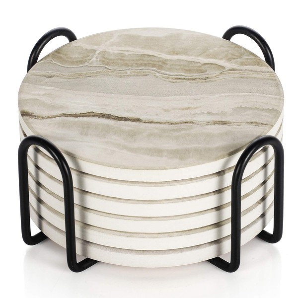 LIFVER Coasters - Coasters Set of 6 - Marble Coasters