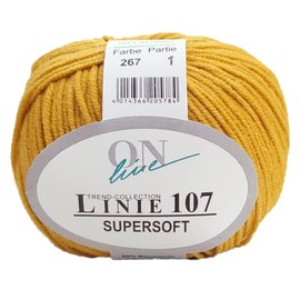 Online Line 107 Supersoft Colour 267 Golden Rod Soft Cotton Blend Yarn for Knitting or Crocheting