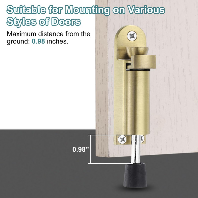 sourcing map 2 Pack Kickdown Door Stop, Spring Loaded Telescopic