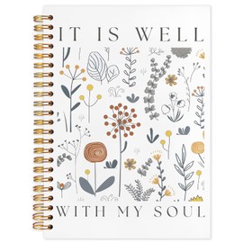 SNNDER Floral Christian Notebook, Prayer Journal, Hardcover Spiral Notebook 5.5x8.3 Inch