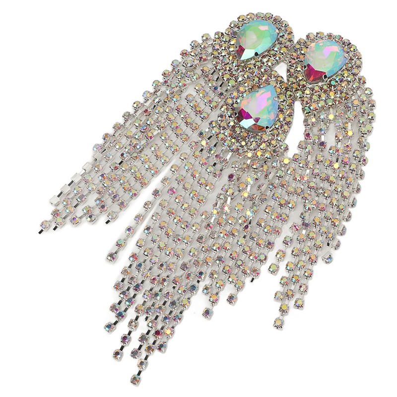 Rhinestone Tassel Shoulder Epaulet Decorative Shoulder Board Badge DIY Exquisite