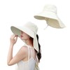 [Moerstar] UVカット 帽子 レディース ハット つば広 首筋まで日焼け対策 完全遮光 通気性 軽量