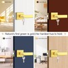 Probrico Brushed Gold Keyed Entry Door Handle Square Heavy Duty