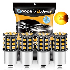 Qoope 1056 BAU15S LED Blinker Lights Bulbs Amber Yellow, Non-polarity 12-24V Super Bright 7507 PY21W LED Bulbs for Turn Signal Tail Brake Lights (Pack of 4)