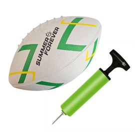 Mini Rugby Ball 23 x 13 cm PVC Double Layer Non-Slip Durable for Beach, Park and Play Areas (WHITE)