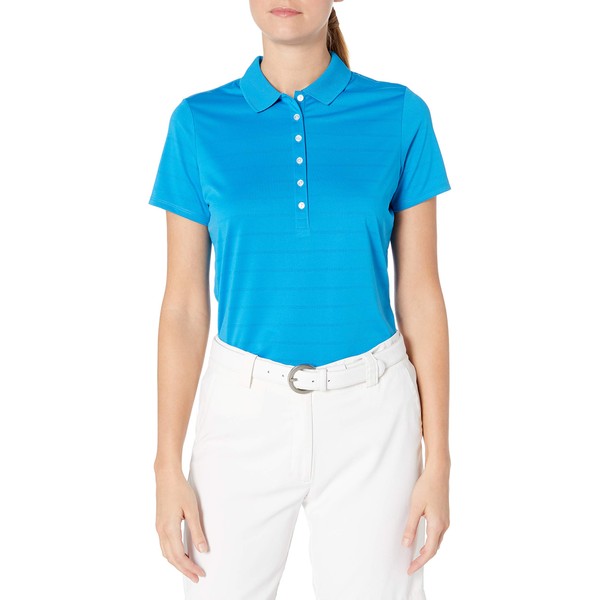 Callaway Women's Golf Short Sleeve Pique Open Mesh Polo Shirt, Medium Blue, Large
