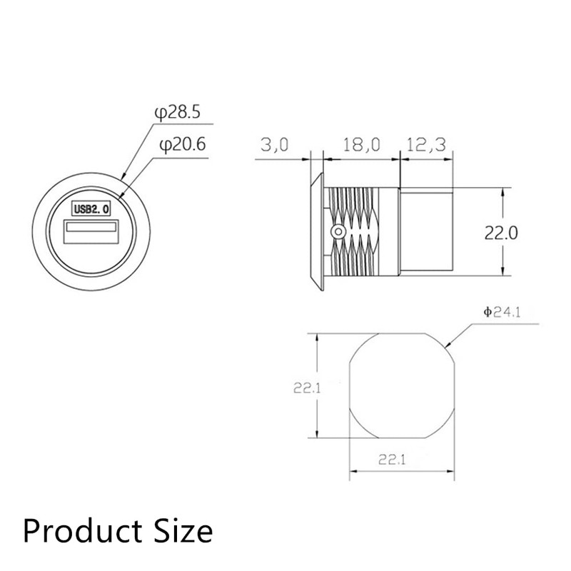 PENGLIN USB 2.0 Panel Mount Coupler Pack of 2, USB