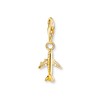 Thomas Sabo 18K Gold Plated Silver Airplane Charm Pendant 2012-413-39,