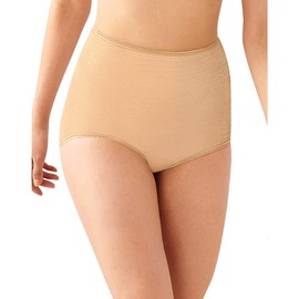 Bali Skimp Skamp Women's Panties, Our Bestselling Stretch Brief Underwear for Women, Smoothing Stretch Briefs, Nude Stripe, 10