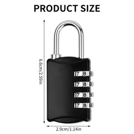 Vesaneae 4 Pack Padlock with Combination Code, Combination Lock, 4 Digit Suitcase Lock, Combination Locker Lock, Weatherproof Frost-Proof Locker Lock for School, Gym & Sports Locker, Gym