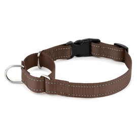 PLUTUS PET Reflective Martingale Collar with Quick Snap Buckle,No Pull Dog Choker Collar for Small Medium Large Dogs, M, Chocolate