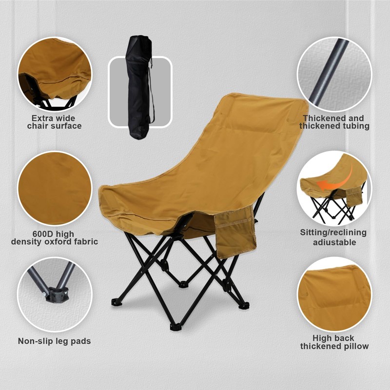 Smartmak Oversize Portable Sauna Chair, High Back Quick Folding Chair,