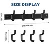 Dokeno Wall Coat Hooks, Coat Hooks with 4 Hooks, Black