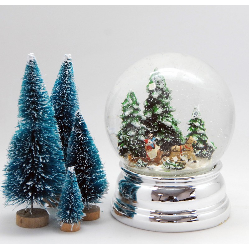 Minium Collection Glamour Line 20139 Snow Globe Sleigh Ride Silver