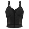 EXQUISITE FORM Women's Front Close Longline Bra 5107530, Black, 36D