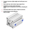 Pneumatic Air Cylinder Thin Double Action Aluminium Alloy Industrial Supplies