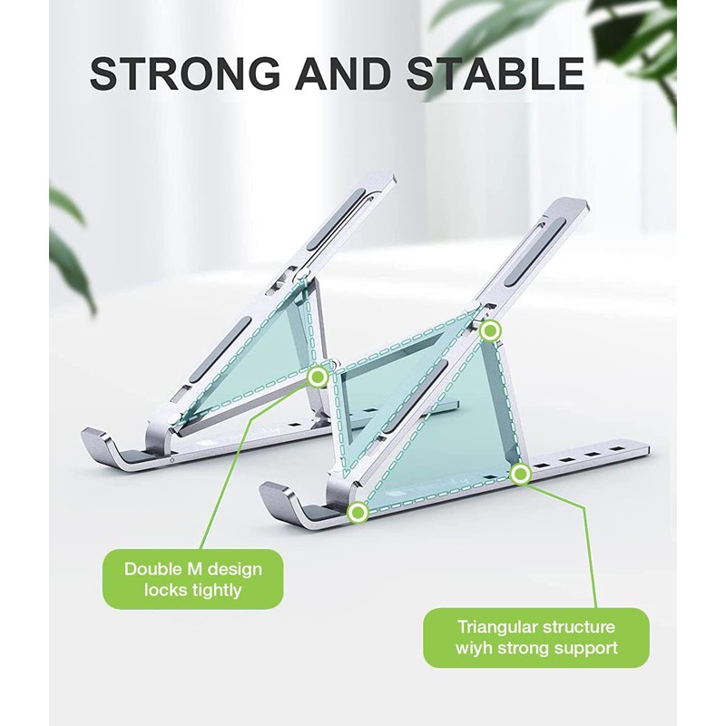 Techly 364255 Aluminium Folding Stand for Notebooks, Tablets and Smartphones