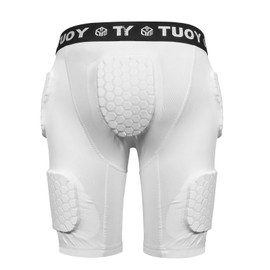 Dialudon Football Girdle Padded Compression Shorts with 5-Pads Hip Protector Pant Adult Protective for Baseball Football Paintball