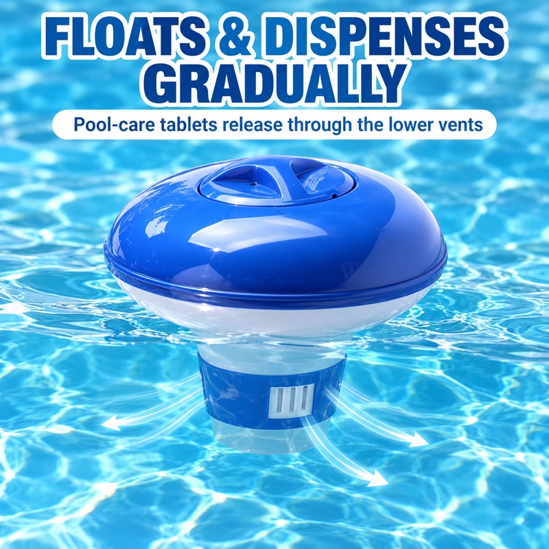 4 Pack Floating Pool Chlorine Tablet Dispensers with Adjustable Flow