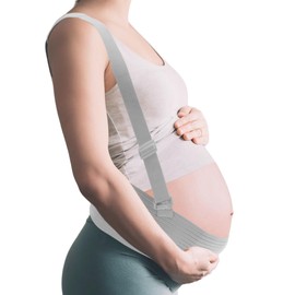 GLIDESMOOTH Pregnancy Belly Band, Maternity Belly Band with Adjustable Straps, Belly Bands for Pregnant Women, Maternity Belt, Gray, X-Large