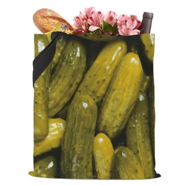 Cucumber Shopping Bag Cucumber Lover Gift Cucumber Food Vegetable Cucumber Dill Cucumber Queen Cucumber Reusable Bag, pickle tote bag 3t, L