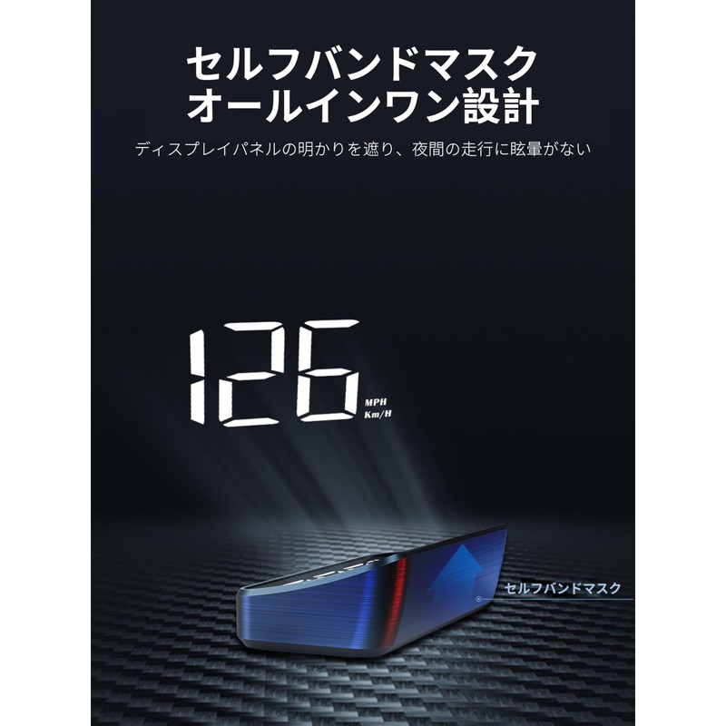 KRGNPLE Car HUD M2 GPS Speedometer Universal HUD Display (White)