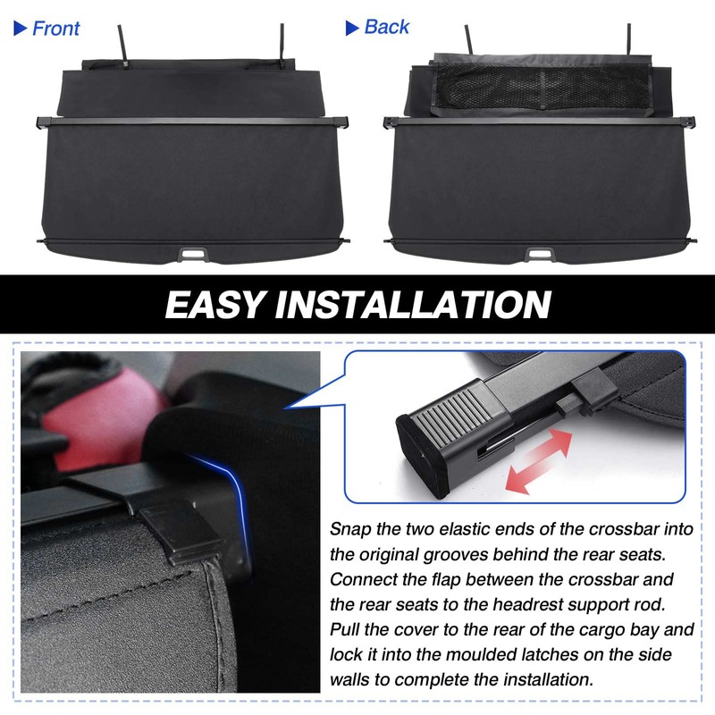 Automiim Cargo Cover for Toyota 4Runner 2024 2023 2010-2022 Trunk