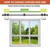 Curtain Rods No Drilling for Windows Set 66 to 120-128