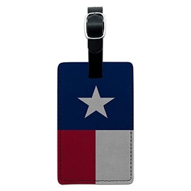Graphics & More Texas Flag Leather Luggage Id Tag Suitcase Carry-on, Black