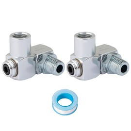 SUNGATOR 1/4 Inch NPT Swivel Air Hose Connectors, 360 Degree Air Hose Fittings 1/4'' Male × 1/4'' Female, 2 Pack Swivel Gas Line Fittings with Sealing Tape (Silver)